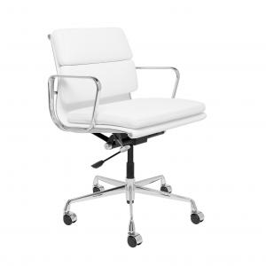 Quality Durable Soft Pad Office Chair White Color Low Back Sleek Slimline Appearance wholesale