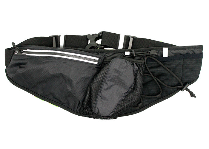 Zippered Black Slim Travel Waist Bag Customized For Cycling Running Hiking
