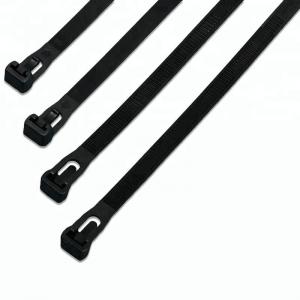 Quality Flexible Reusable Plastic Wire Ties , Heat Proof Heavy Duty Black Cable Ties wholesale