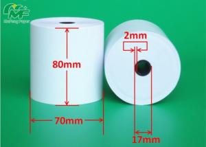 Quality Aseptic 80x70mm POS Terminal Paper Rolls , Receipt Paper Roll High Rubbing Resistance wholesale