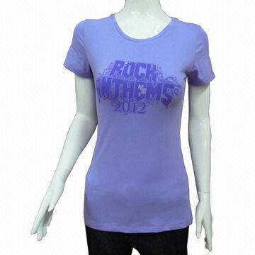 Quality Fashionable Women's T-shirt, Customized Styles and Logo Printing Welcomed  wholesale