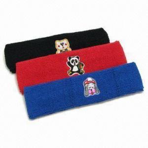 Quality Sport Headbands/Sweatbands, Made of Cotton, Customized Sizes are Accepted wholesale