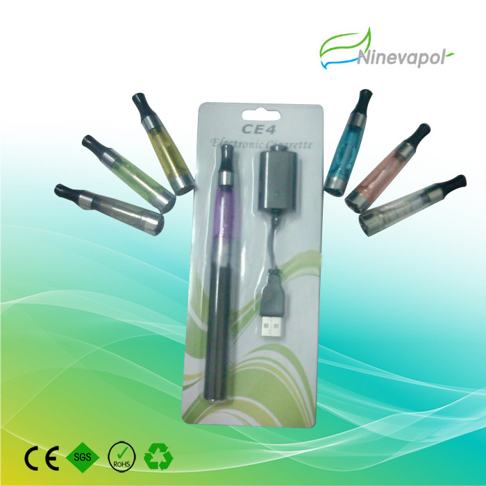 E-cigarette ego t blister kit with ce4 clearomizer 650 900 1100mAh ego t battery