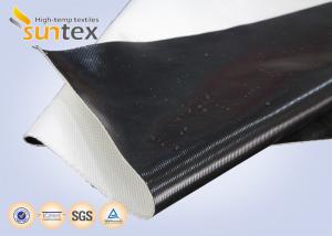 Quality Black Fire Curtain Silicone Rubber Coated Fiberglass Fabric One Side 960 G/M2 wholesale