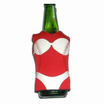 Quality Neoprene Wine Beer Bottle Stubby Holder/Can or Bottle Cooler in Bikini Vest Shape  wholesale