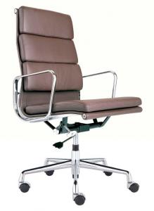 Quality High Back Soft Pad Management Chair , Brown Executive Office Chair With Nylon Caster wholesale