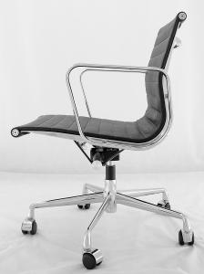 Quality Easy Assembly Modern Leather Office Chair With One Piece Curved Aluminium Side Ribs wholesale