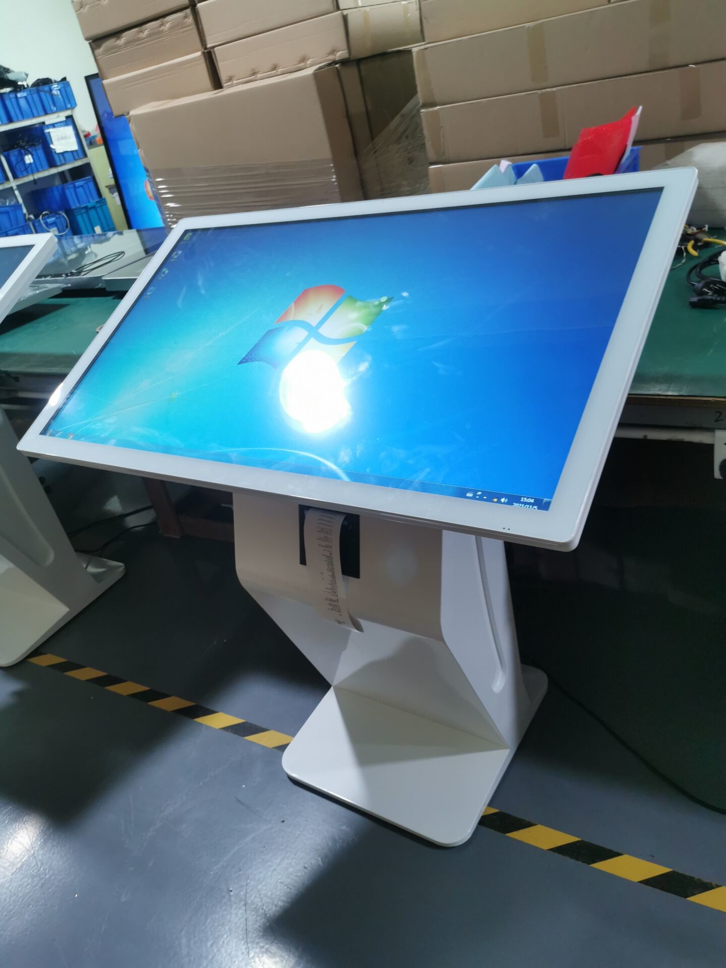 Quality AC110V Floor Stand Digital Signage PCAP Touch Screen Thermal Printer wholesale