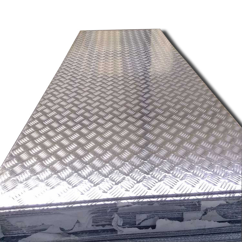 Quality 3mm 3003 5083 1050 Aluminum Checkered Plate 4X8&quot; 5 Bar Aluminum Tread Plate wholesale