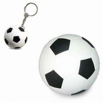 Quality PU Squeeze Ball Toy/Stress Reliever Ball in Football/Soccer Ball Design, without Keychain wholesale