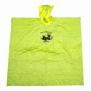Quality Emergency and Disposable PE Rain Poncho, Customized Logos are Welcome  wholesale