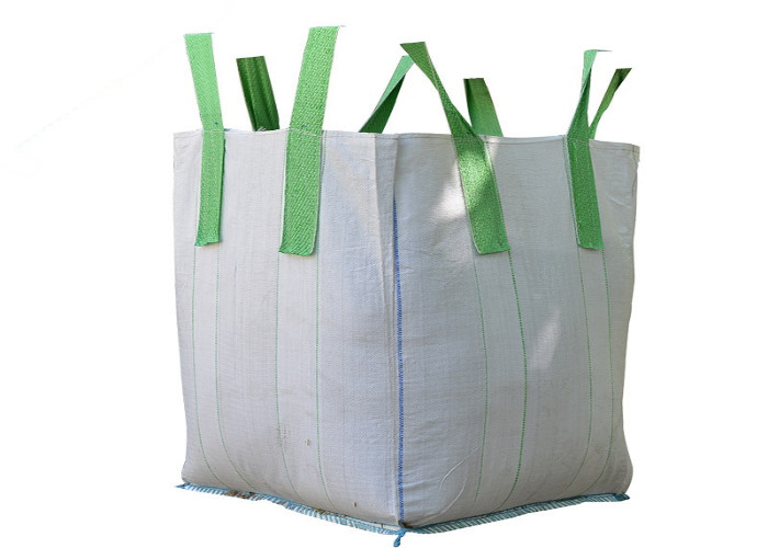 Cross Corner Green Lifting PP Container Bag Full Open Top / Custom Size Founded