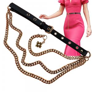 Quality Nickle Free Womens Trendy Belts Multilayer 42 Inches Length wholesale