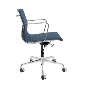 Quality Adjustable Luxury Executive Office Chair / Dark Blue Desk Chair With Five Wheels wholesale