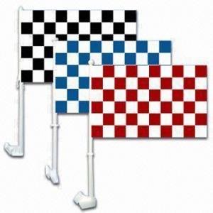 Quality Outdoor Checkered Car Flag with Advertising Printing, Made of Polyester or Knitted Polyester wholesale