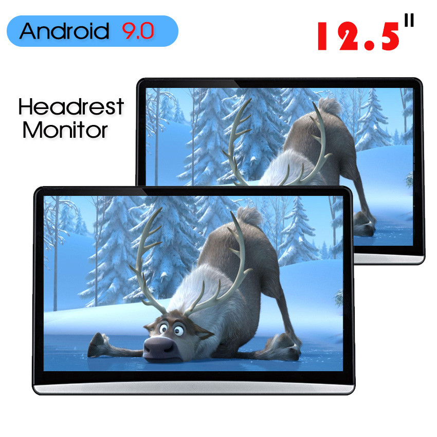Quality 1920*1080 Car Headrest Monitor Hdmi Android 9.0 2 16g 12.5 Inch ABS Shell wholesale