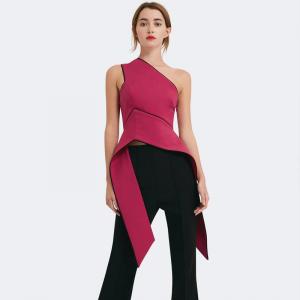 Quality 2018 Fashion neck lady pink tops wholesale