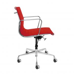 Quality Height 82-90cm Red Conference Room Chairs , Fashionable Red Leather Office Swivel Chair wholesale