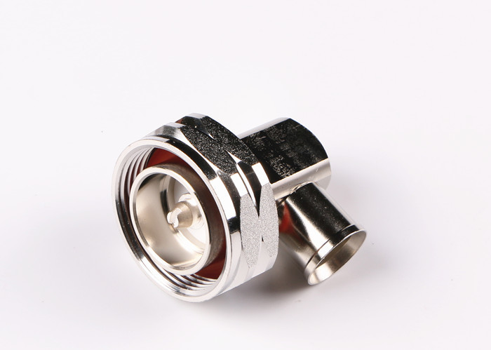 Quality Quick Installation 7/16 Din Male Plug Right Angle Solder Connector for 1/2'' Superflexible Cable wholesale
