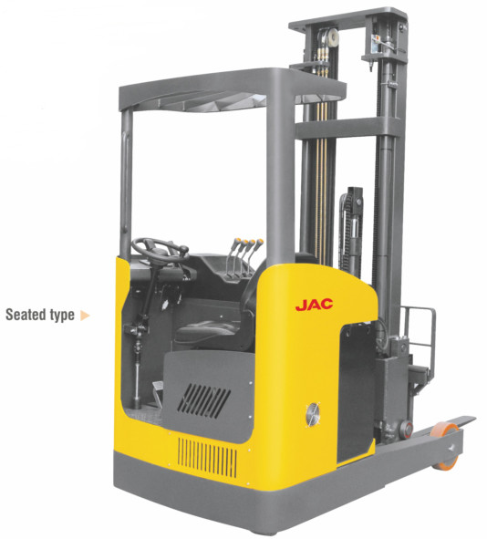 Quality Narrow Aisle Reach Truck Forklift 1.5 Ton Seated Type For Warehouses / Supermarkets wholesale