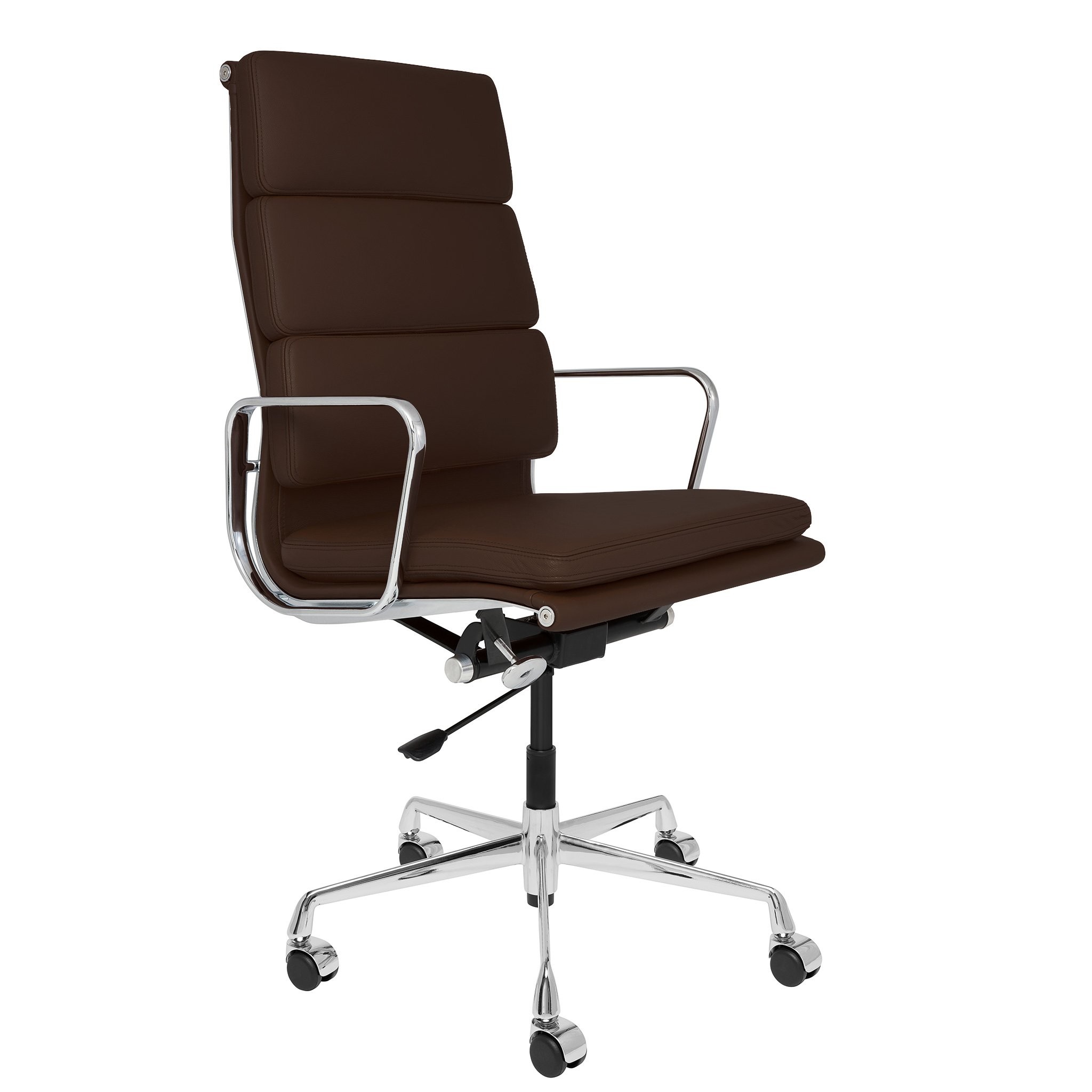 Quality Dark Brown Soft Pad Office Chair 360 Degree Rotation With 5 No Noise Nylon Caster wholesale