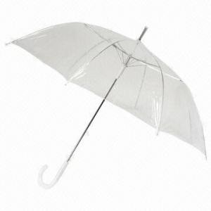 Quality Children's Transparent PVC Umbrella with Metal Shaft and Plastic Handle, Available in Automatic Open  wholesale