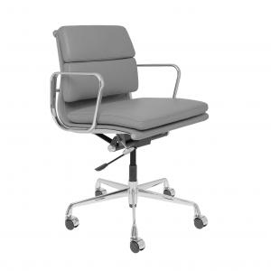 Quality Modern Leather Office Chair / Low Back Soft Pad Office Manager Chair In Grey wholesale