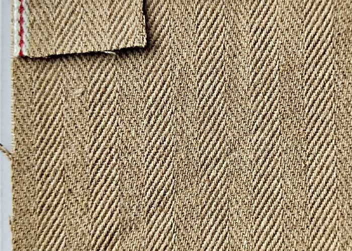 Quality Classic Brown Herringbone Denim Fabric , Twill Jeans Cotton Spandex Denim Fabric wholesale