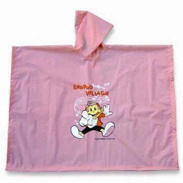 Quality Promotional PEVA Rain Poncho, Customized Logos are Welcome wholesale