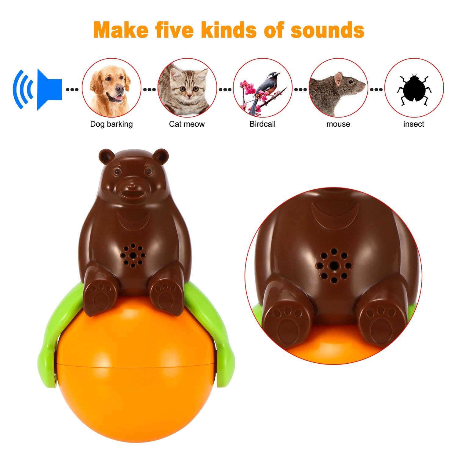 Quality Inventions Pet Tumbler Toy Sound And Light Ball five kinds of sounds wholesale