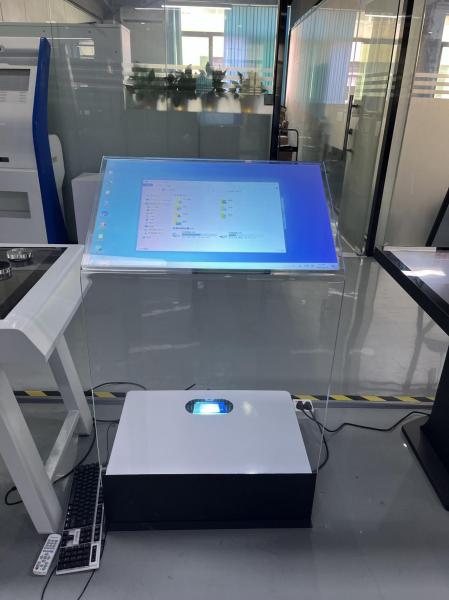 Rear projection film 30inch holo kiosk transparent glass interactive touch kiosk