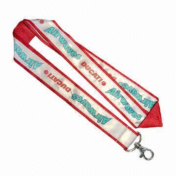 Quality Reflective Woven Polyester Lanyard with Reflective Band Sewed On  wholesale