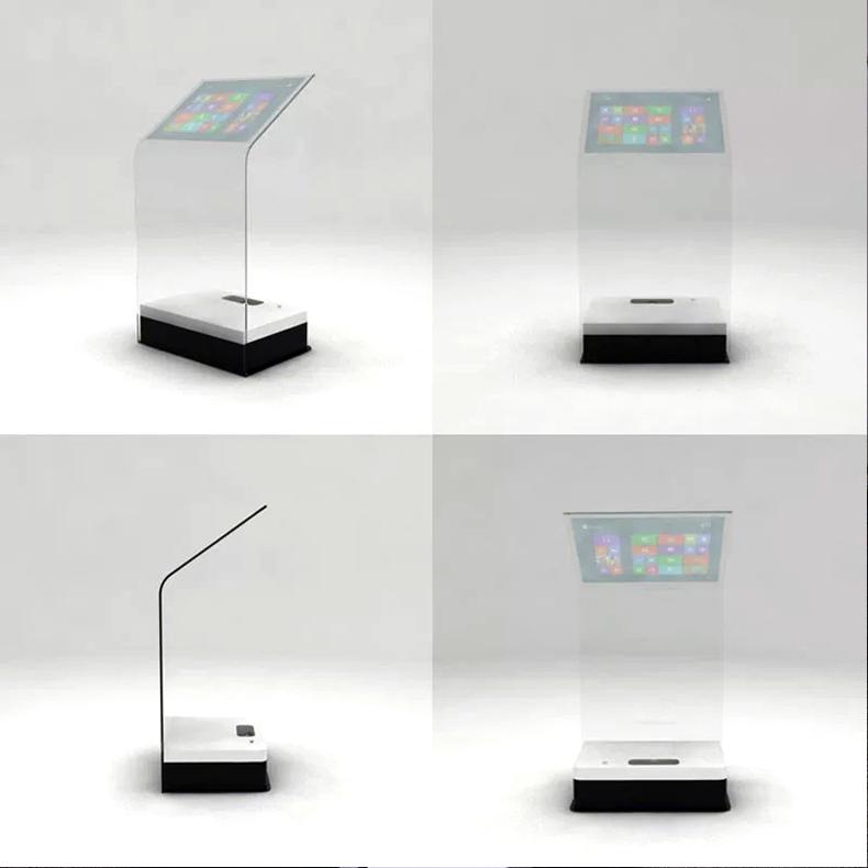 Exhibition holo Terminal Projection Transparent glass interactive Touch foil Kiosk