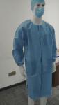 Manufacture Supplier Non woven SMS Disposable wear Lab Coat With Knit Cuffs and