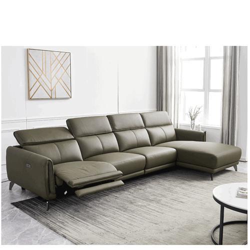 Italian Minimalist Chaise Longue Leather Sofa Side Carrying Usb Electric Button