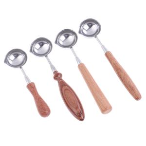 Quality Sealing Wax Spoon Wood Handle Retro Wax Stamping Spoons Invitation Cards Decorative Stamps Craft wholesale