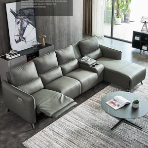 Quality First Layer Cowhide Sofa Living Room Leather Art Intelligent Italian Furniture Corner Sofa Combination wholesale