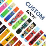 OEM personalized skateboard Middle tube business happy socks men 100 cotton men
