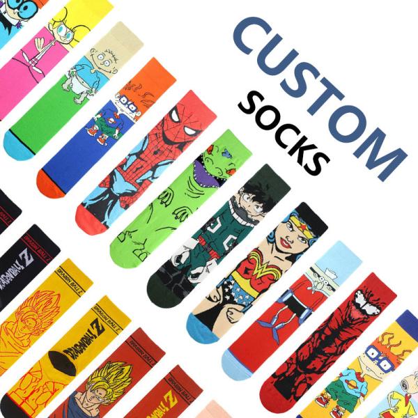 OEM personalized skateboard Middle tube business happy socks men 100 cotton men