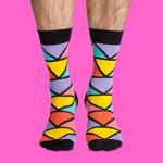 Graficos geometrico jacquard Homens Meias Personalizadas Meias por atacado