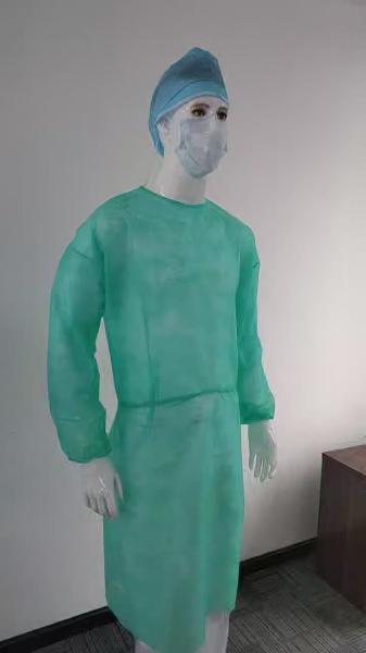 STOCK blue yellow pp non woven 35-45gsm pp+pe knitted cuff ppe disposable safety