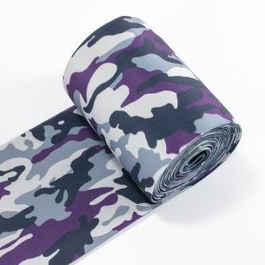 Quality Custom wide jacquard printed camouflage elastic waist band rubber elastic wide waistband for sport wholesale