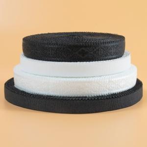 Quality 12mm white black elastic scallop picot trim lingerie underwear shoulder lace stretch band wholesale