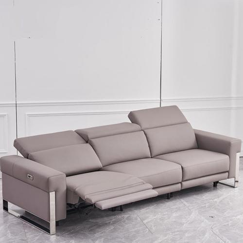 New Leather Art Functional Sofa Metal Frame Modern Minimalist Usb Leather
