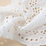 Dress Embroidered Lace Fabric Polyester White Embroidery Lace Trim