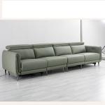 New Three-Seat Leather Sofa Villa Living Room Large-Sized Italian Minimalist
