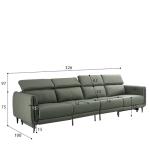 New Three-Seat Leather Sofa Villa Living Room Large-Sized Italian Minimalist