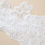 Dress Embroidered Lace Fabric Polyester White Embroidery Lace Trim