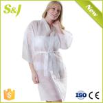 Disposable Nonwoven Kimonos Spa Wear Gown Salon Gown White Black Bathrobe Nylon