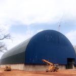 Large span structural roof coal storages shed steel space frame barrel coal